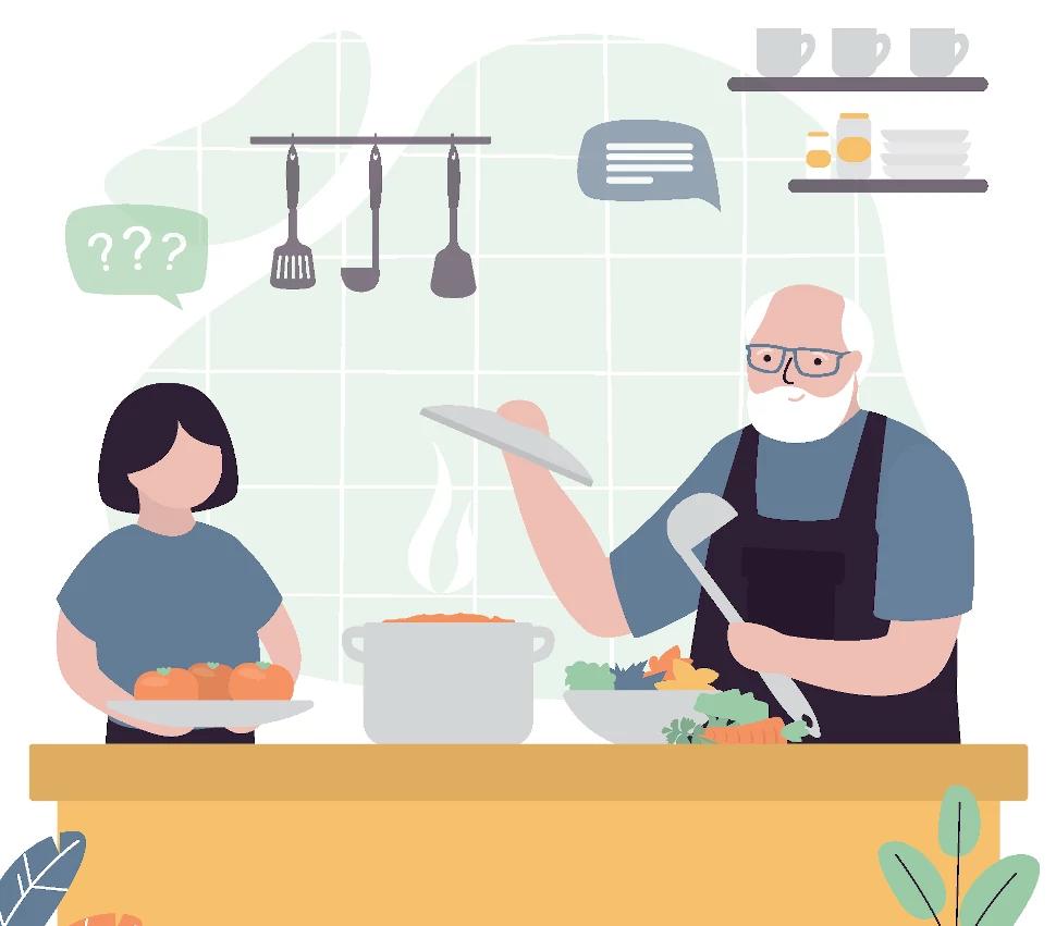 Illustration de l'activité d'aide à la cuisine